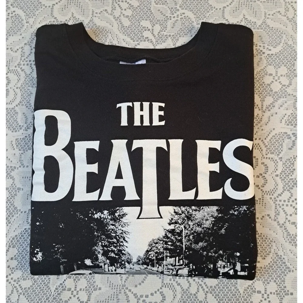 Beatles Sweatshirt‎ Abbey Road XXL Black Classic Rock Pullover Album Cover Pic